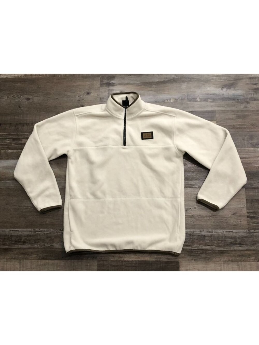 Hurley Mens Small Beige 1/4 Zip Long Sleeve Sweater Pullover